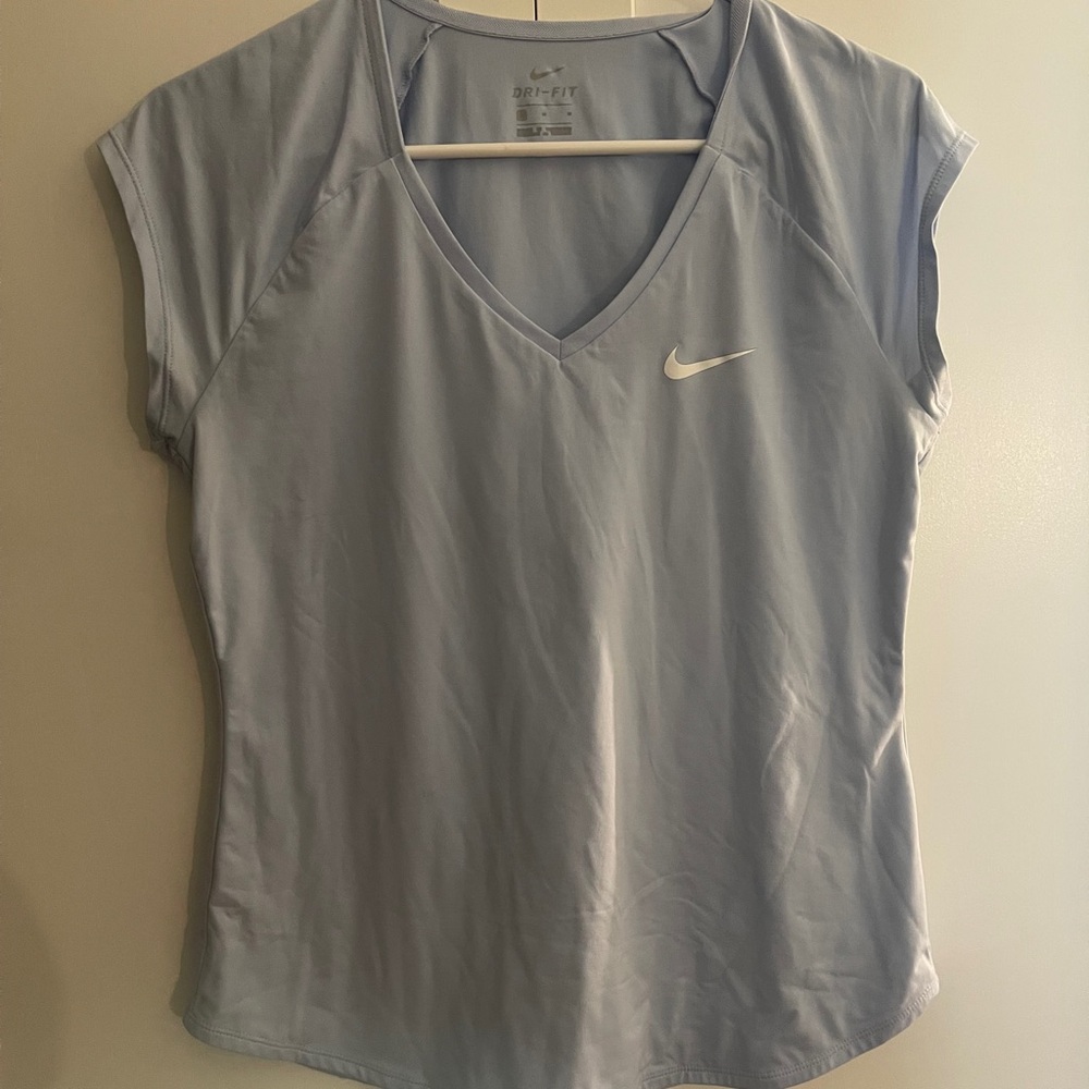 Nike Women's Light Blue Dri-FIT Short Sleeve Tee